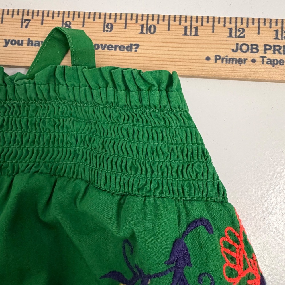 Anthropologie Green Embroidered Tropical Maxi Dress Parrot Leopard ALTERED - Picture 11 of 11